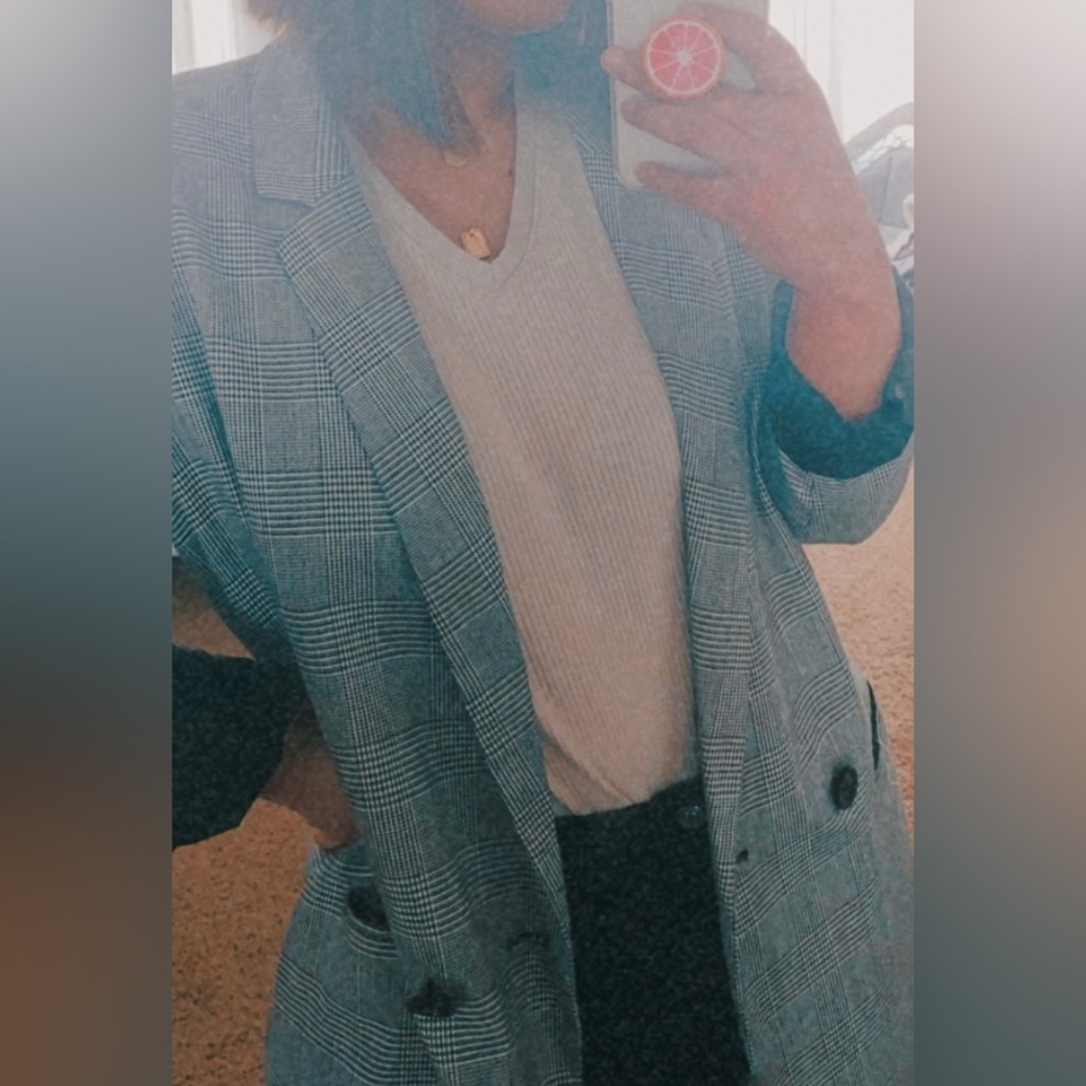 Mural Plaid Double Breasted Blazer